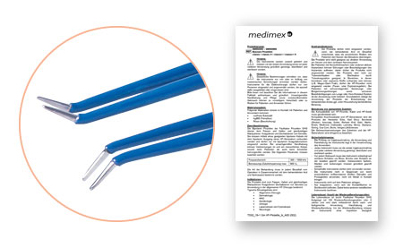 Gebrauchsanweisungen und Konformitätserklärung von sterile Einmalelektrodenhandgriffe